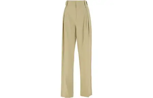 Bottega Veneta Casual Pants Women's Gray Green Moderate Straight Fit Pants