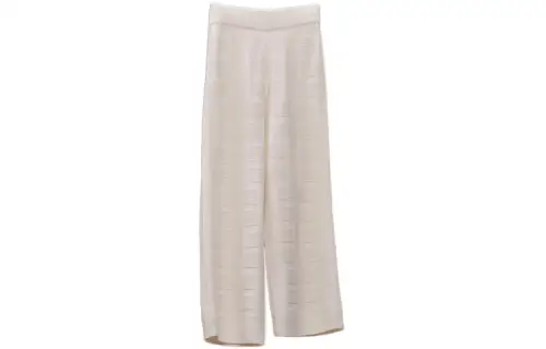 HERMES Knitted Sweatpants Women's White Moderate Other