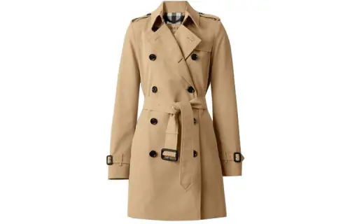 Burberry Cropped Coats Women's Honey Lapel Moderate