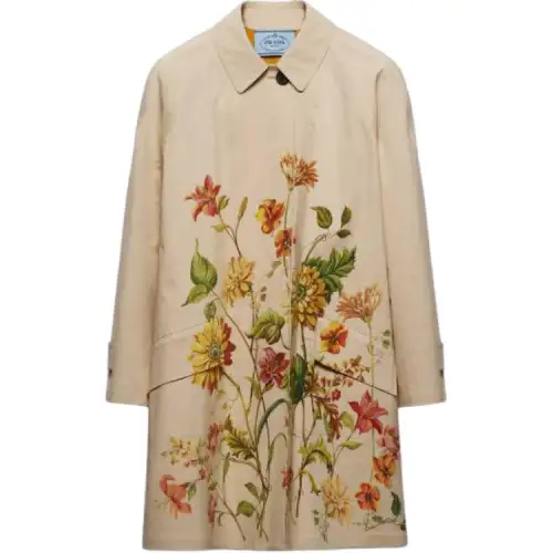 PRADA Single-breasted Cotton Coat