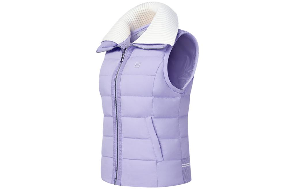 FILA Golf Down Vests Women's Aroma Purple Lapel Moderate Other