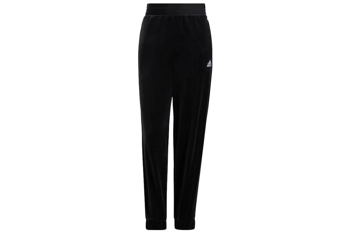 Adidas Knitted Sweatpants Women's Black Moderate Cuffed Pants
