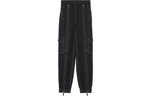 Burberry Cargo Pants Women's Black Moderate Straight Fit Pants