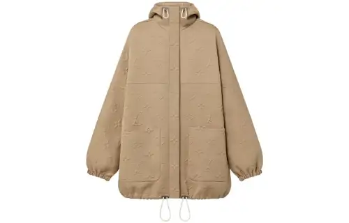LOUIS VUITTON FLIGHT MODE3D MONOGRAM Cropped Coat Women's Light Taupe
