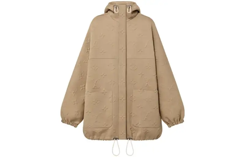 LOUIS VUITTON FLIGHT MODE3D MONOGRAM Cropped Coat Women's Light Taupe