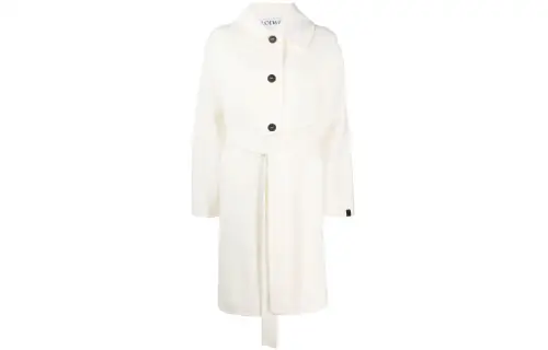LOEWE Velvet Jackets Women's White Lapel Moderate