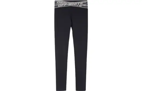 OFF WHITE Logo Waistband Leggings Black/Grey/White