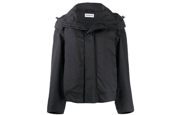 Balenciaga Parka Coats Women's Black Hooded Moderate