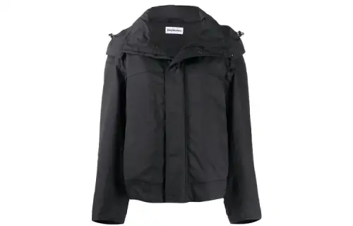 Balenciaga Parka Coats Women's Black Hooded Moderate