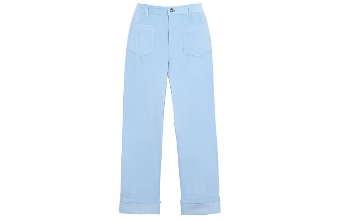 COACH Casual Pants Women's Blue Moderate Straight Fit Pants