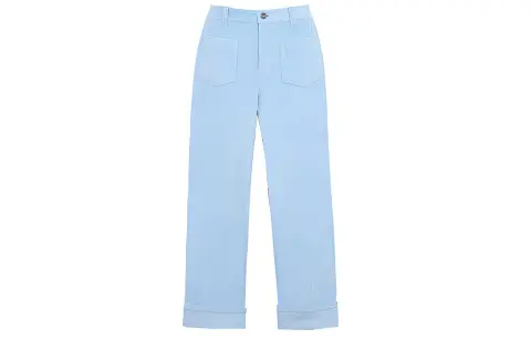 COACH Casual Pants Women's Blue Moderate Straight Fit Pants