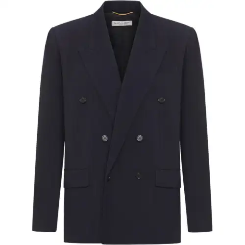 SAINT LAURENT Double-Breasted Striped Blazer