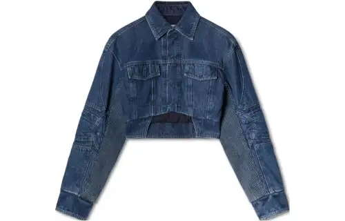 OFF WHITE Denim Jackets Women's Blue Lapel Moderate Other