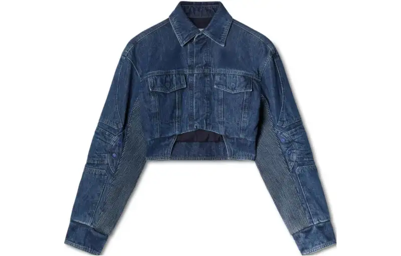 OFF WHITE Denim Jackets Women's Blue Lapel Moderate Other