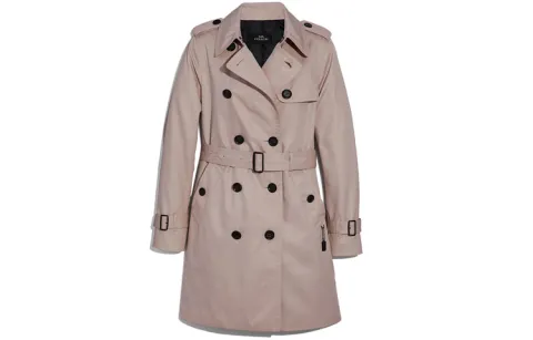 COACH Trench Coats Women's Pink