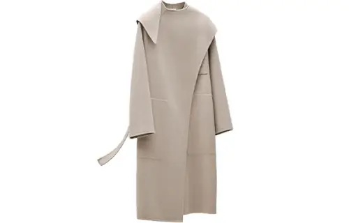 HERMES SS22 Velvet feel Coat Women's Oat