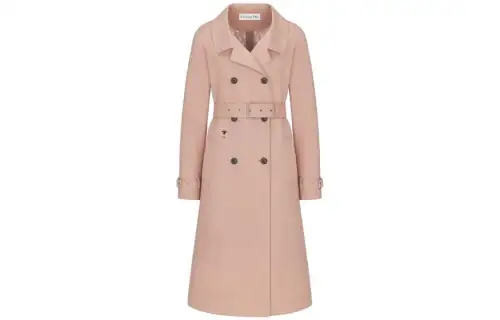 DIOR Trench Coats Women's Pink Lapel Moderate Other