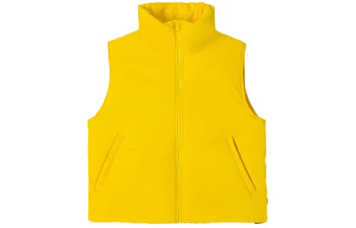 Vans Tierra Collaboration, Stand Collar Solid Color Gabardine Cotton Vest Women's Bright Yellow