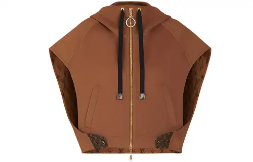 LOUIS VUITTON Cropped Coat Women's Brown