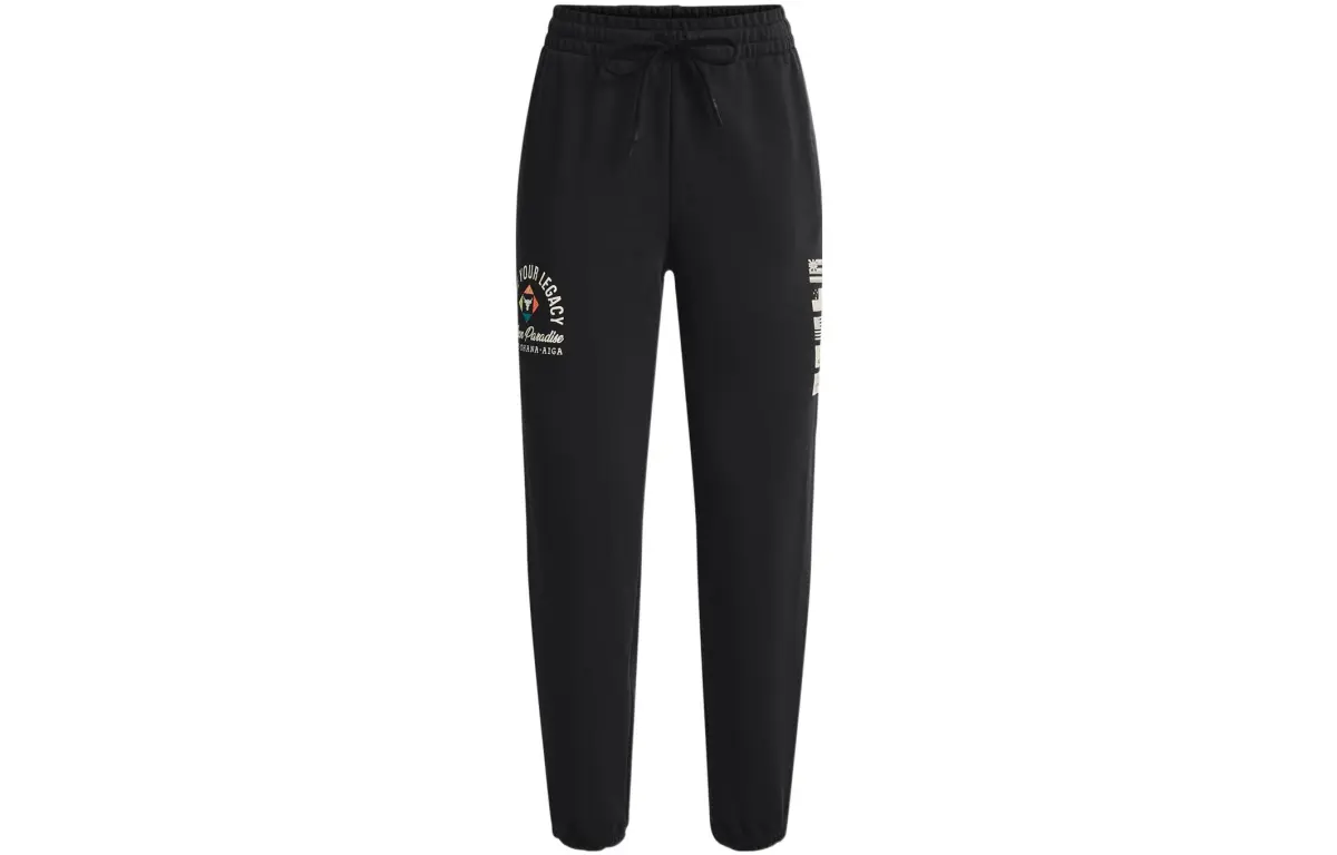 Under Armour Knitted Sweatpants Women's Black Moderate Cuffed Pants