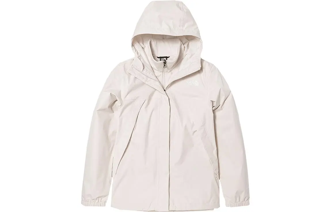 THE NORTH FACE Urban Exploration Windbreaker Jackets Women's White Hooded Thickened