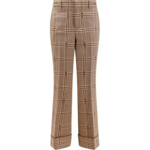 GUCCI Horsebit-check Flared Trousers