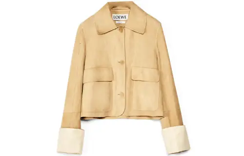 LOEWE Cropped Coats Women's Yellow Lapel Moderate