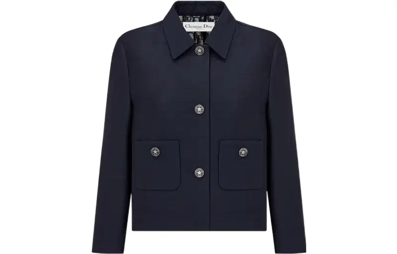 DIOR FW22 Cropped Coat Women's Blue