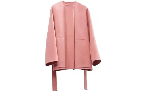 HERMES Velvet Jackets Women's Pink Collarless Moderate