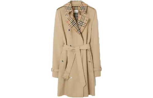 【Previous Season】Vintage Check-trim short trench coat