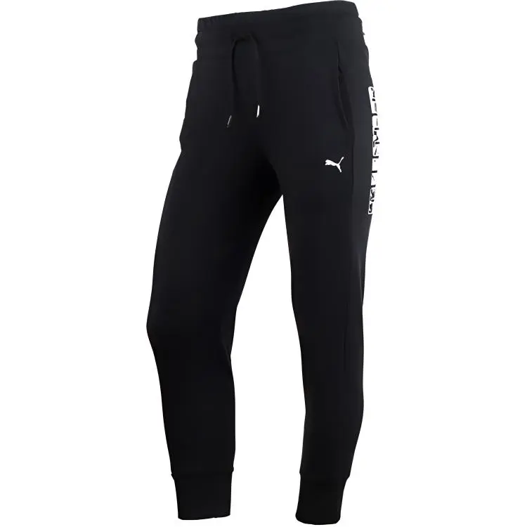 PUMA Knitted Sweatpants Women's Black Moderate Cuffed Pants