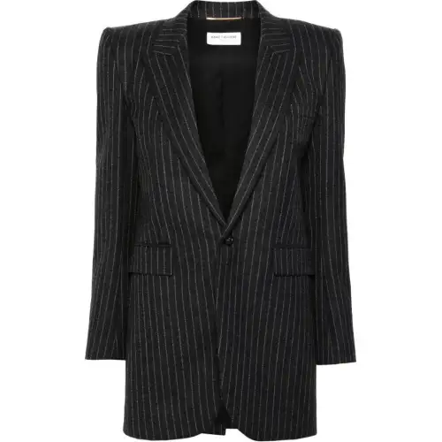 SAINT LAURENT Single Breasted Striped Blazer