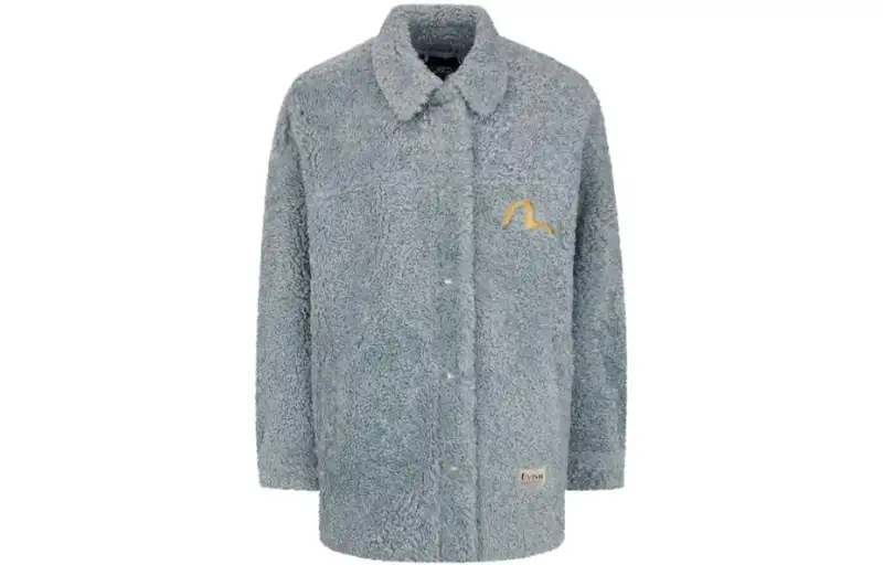 EVISU FW23 Velvet feel Coat Women's Ice Blue