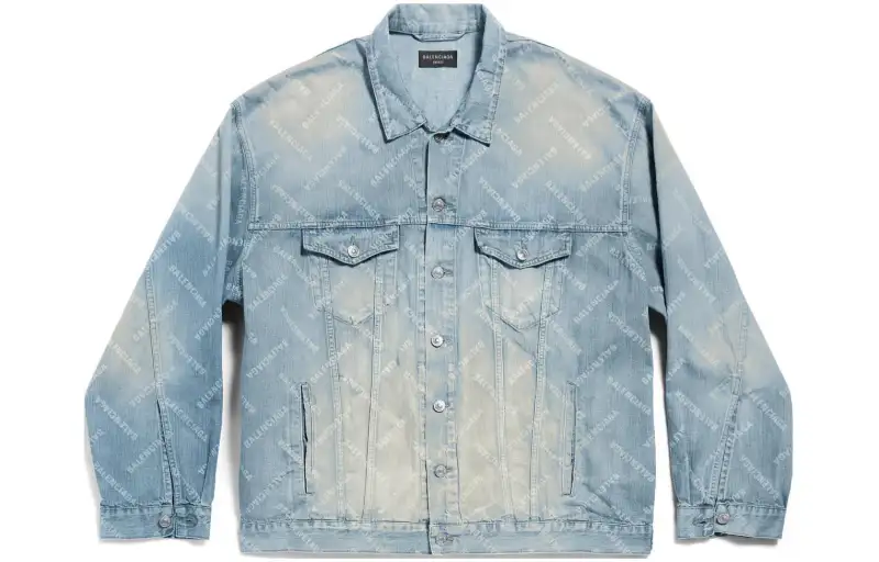 Balenciaga logo-print denim jacket