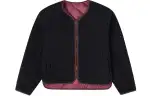 Converse REVERSIBLE SHERPA Cropped Coats Women's Black U Neck Moderate