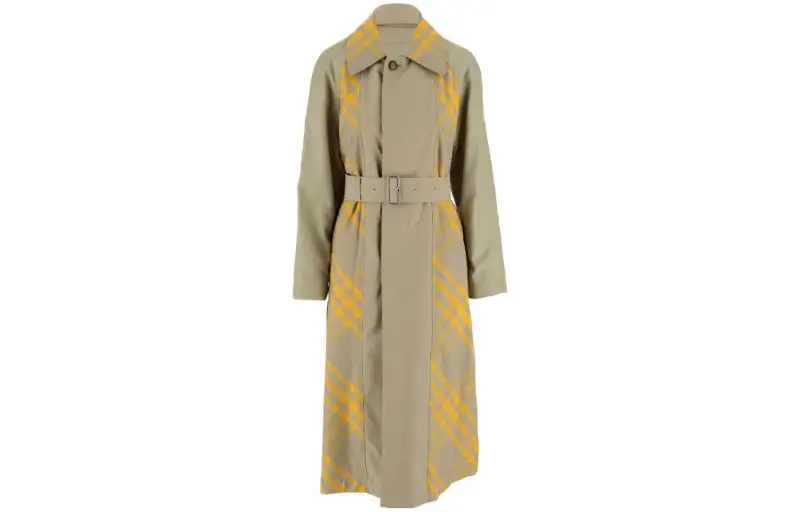 Burberry Checked Belted-Waist Reversible Trench Coat