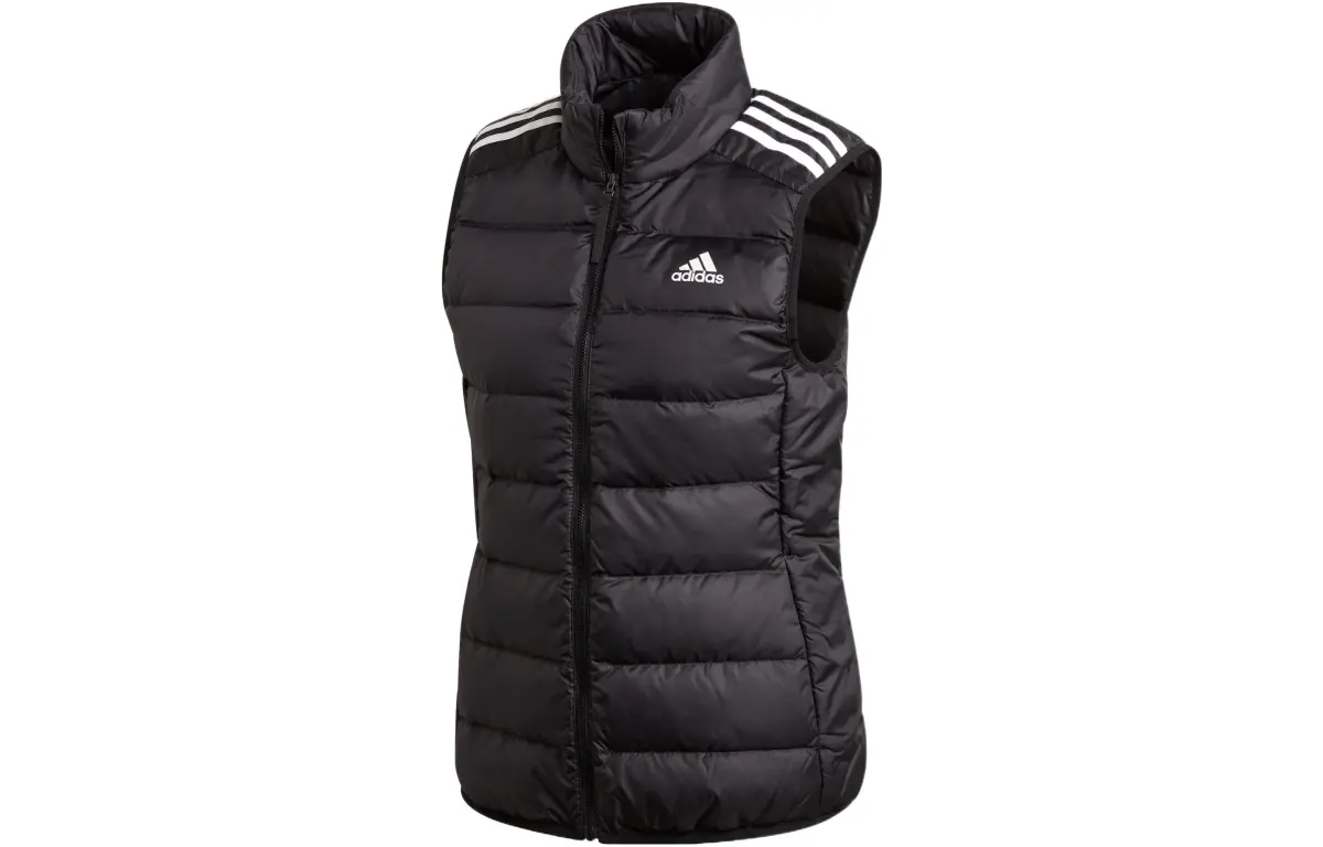 Adidas Down Vests Women's Black Stand Collar Moderate Urban Techwear