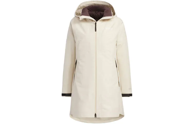 Adidas RAIN.RDY Waterproof, Windproof, And Breathable Windbreaker Jacket Women's Ecru