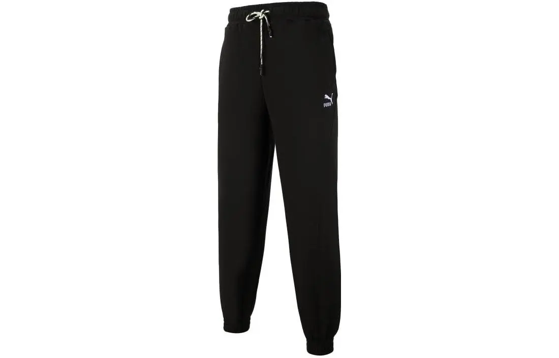 PUMA Knitted Sweatpants Women's Black Moderate Cuffed Pants