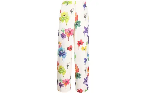 OFF WHITE Casual Pants Women's White Moderate Straight Fit Pants