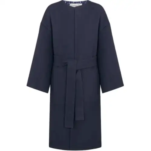 DIOR Coats Women's Marine Blue Moderate Straight Fit