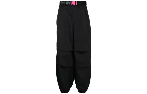 A BATHING APE Knitted Sweatpants Women's Black Moderate Cuffed Pants
