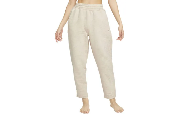 Nike Knitted Sweatpants Women's Apricot Moderate Straight Fit Pants