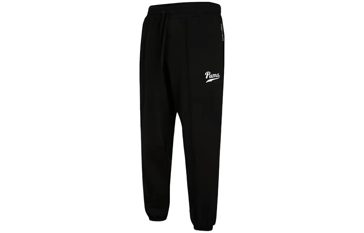 PUMA Knitted Sweatpants Women's Black Moderate Cuffed Pants