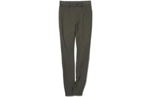 UNIQLO Knitted Sweatpants Women's Dark Olive Moderate Straight Fit Pants