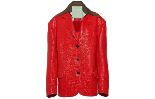 PRADA Layered collar Leather Blazer