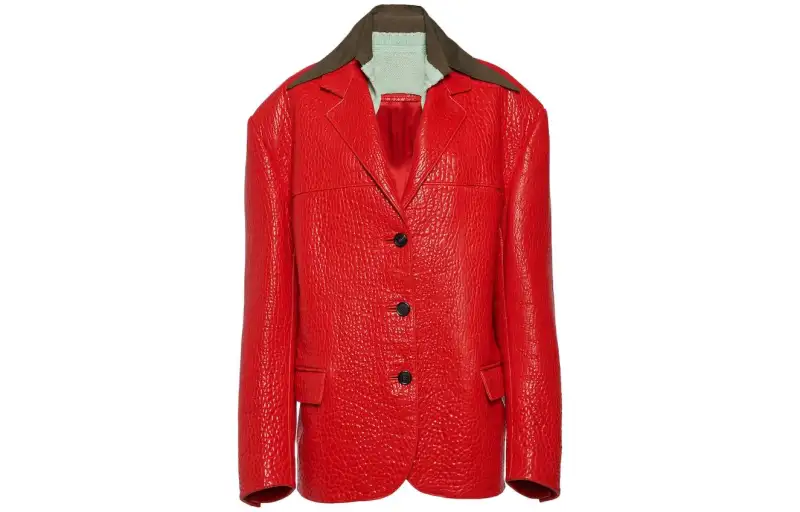 PRADA Layered collar Leather Blazer