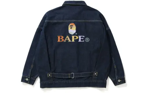 A BATHING APE Bape Denim Jackets Women's Lapel Moderate Straight Fit
