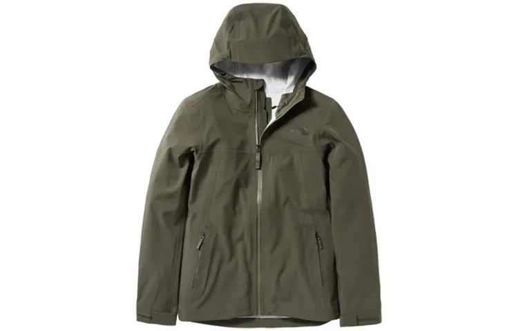 THE NORTH FACE Windbreaker Jackets Women's Green Hooded Moderate