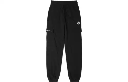 Converse Knitted Sweatpants Women's Black Moderate Cuffed Pants